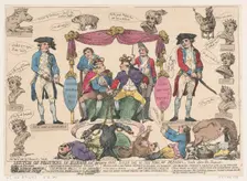 Sketch of Politiks in Europe, Birthday of the King of Prussia, February 10, 1786., February 10, 1786 Creator: Thomas Rowlandson