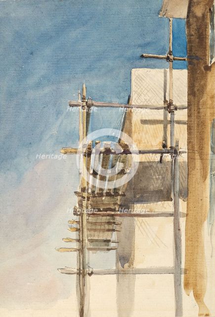 Sketch of Scaffolding, c1840s. Creator: David Cox the Elder.
