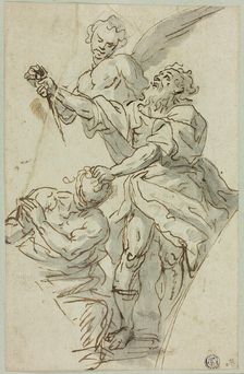 Sketch of Spandrel with Sacrifice of Isaac, n.d. Creator: Francesco de Mura
