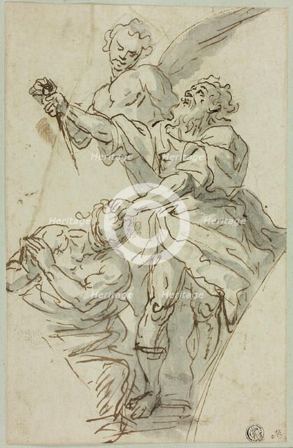 Sketch of Spandrel with Sacrifice of Isaac, n.d. Creator: Francesco de Mura.