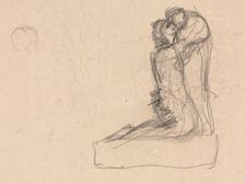 Sketch of Two Figures Embracing (verso). Creator: Théodule Ribot (French, 1823-1891)