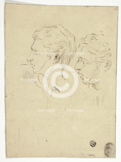 Sketch of Two Men Turning Left, n.d. Creator: Unknown.