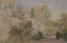 Sketch of the Terrace in Garden of Powis Castle, 1845. Creator: David Cox the Elder