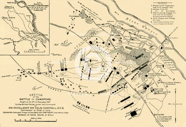 'Sketch of the Battle of Cawnpore', 1857, (1901). Creator: Unknown.