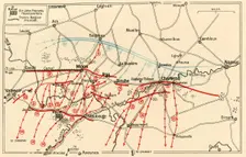 Sketch of the Chief Operations Near Mons and Charleroi c1914, (c1920). Creator: Unknown