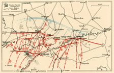 Sketch of the Chief Operations Near Mons and Charleroi c1914, (c1920). Creator: Unknown