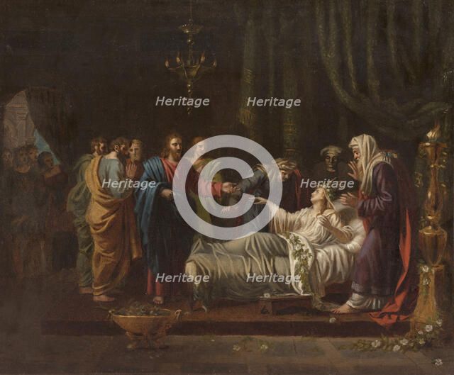 Sketch of the church of Saint-Nicolas-du-Chardonnet : the Raising of Jairus' daughter, c.1819. Creator: Jean Vignaud.