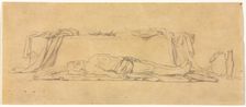 Sketch of the Dead Christ Lying by the Sepulchre, 1800s. Creator: Jules Eugène Lenepveu (French, 1819-1898)