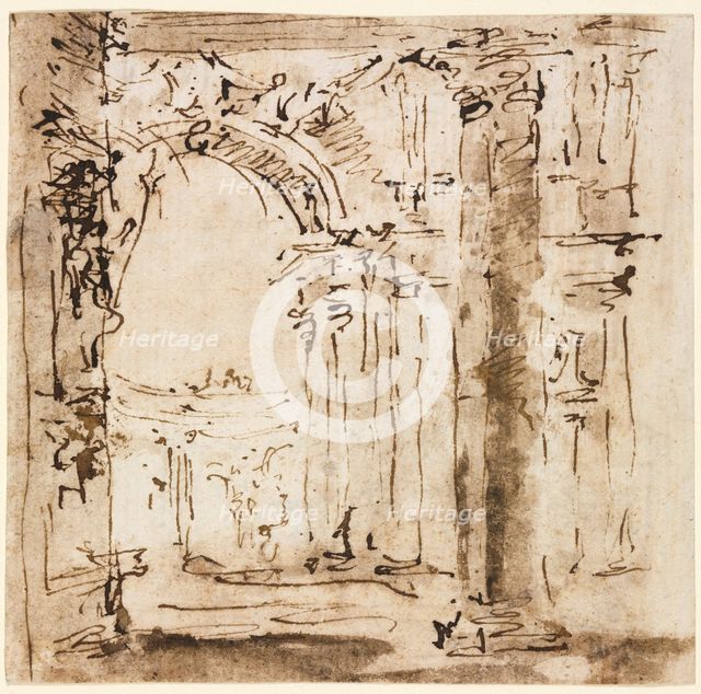 Sketch of the Labyrinth of the Villa Pisani, 1773-1778(?). Creator: Francesco Guardi (Italian, 1712-1793).