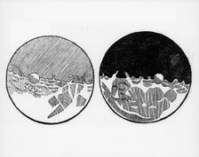 Sketch of the moon by Galileo Galilei, c1635. Creator: Galileo Galilei