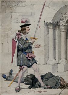 Sketch of the Murder of Henry the Sixth In the Tower by Richard Duke of Gloucester..., 1853. Creator: Richard Dadd