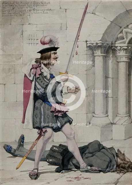 Sketch of the Murder of Henry the Sixth In the Tower by Richard Duke of Gloucester..., 1853. Creator: Richard Dadd.