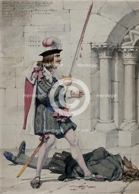 Sketch of the Murder of Henry the Sixth In the Tower by Richard Duke of Gloucester..., 1853. Creator: Richard Dadd.