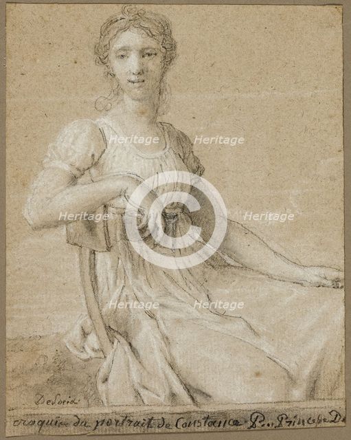 Sketch of the Portrait of Constance Pipelet (recto), after 1797. Creator: Jean-Baptiste François Desoria.