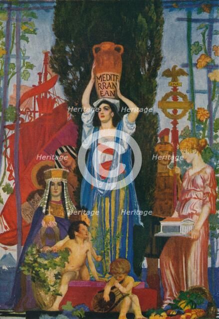 'Sketch of The Seven Seas', c1922, (1923). Artist: Robert Anning Bell.