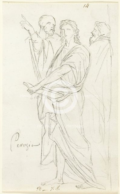 Sketch of Three Classical Figures, c. 1810. Creator: Jacques-Louis David.