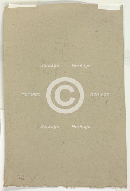 Sketch of Treetops and Figure, n.d. Creator: Pierre Antoine Mongin.