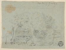 Sketch of Trees Near Bridge (recto); Sketch of Building (verso), n.d. Creator: Richard Wilson