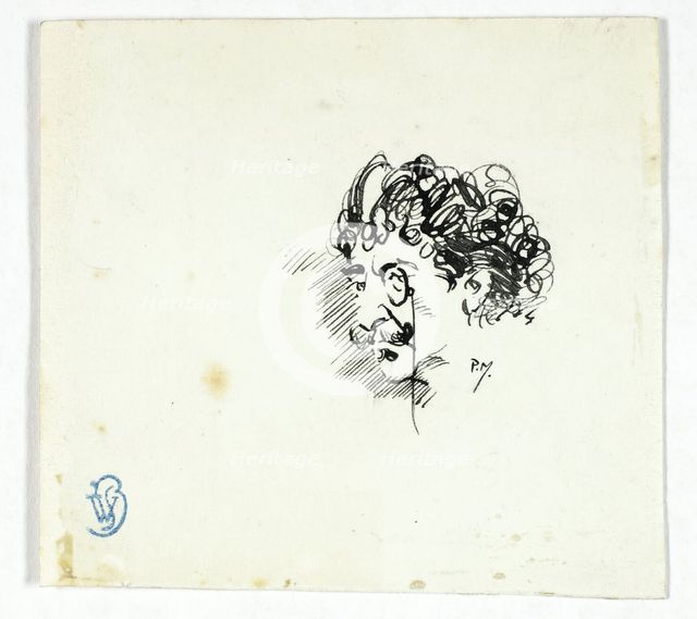 Sketch of Whistler's Head, c.1895. Creator: Philip William May.