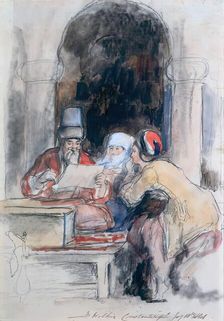 Sketch after The Turkish Letter Writer 1841. Creator: David Wilkie