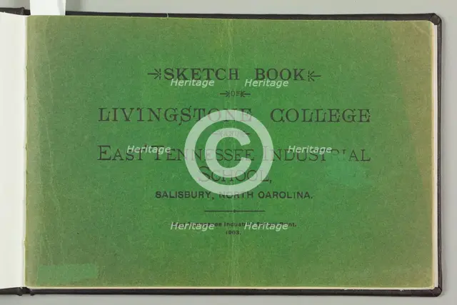 Sketch book of Livingstone College and East Tennessee Industrial School, Cover page, 1903. Creator: Unknown.