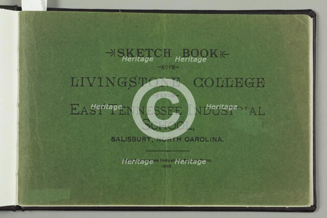 Sketch book of Livingstone College and East Tennessee Industrial School, Cover page, 1903. Creator: Unknown.