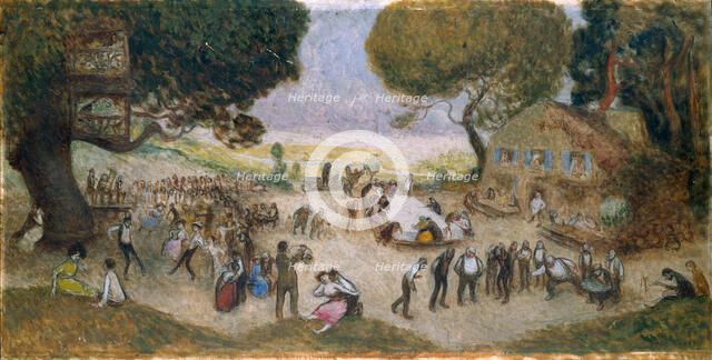 Sketch fo the Hôtel de Ville, Paris : garden party, c.1906.  Creator: Jean Veber.