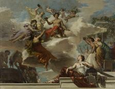 Sketch for the 12th arrondissement town hall: The triumph of Bacchus (ceiling of...staircase), 1880. Creator: Joseph Alexis Mazerolle