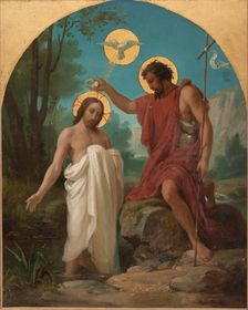 Sketch for the church of Noisy-le-Sec: The Baptism of Christ, 1872. Creator: Alexandre Grellet