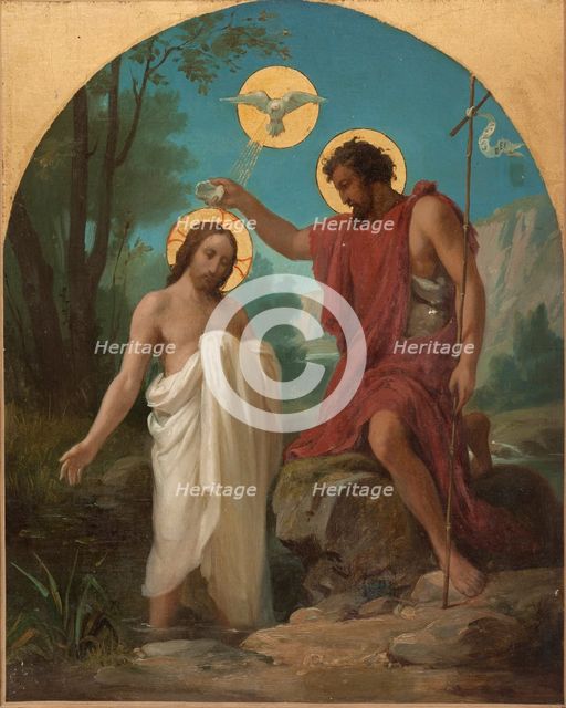 Sketch for the church of Noisy-le-Sec: The Baptism of Christ, 1872. Creator: Alexandre Grellet.
