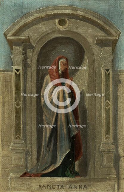 Sketch for the Church of Notre-Dame-de-Bonne-Nouvelle: Saint Anne, c1840. Creator: Auguste Hesse.