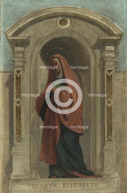 Sketch for the Church of Notre-Dame-de-Bonne-Nouvelle: Saint Elisabeth, c1840. Creator: Auguste Hesse.