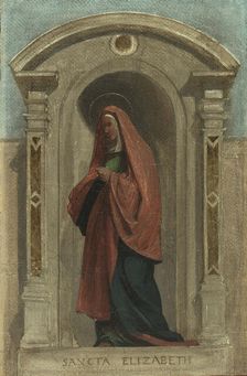 Sketch for the Church of Notre-Dame-de-Bonne-Nouvelle: Saint Elisabeth, c1840. Creator: Auguste Hesse