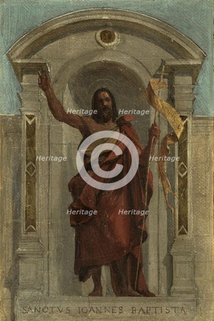 Sketch for the Church of Notre-Dame-de-Bonne-Nouvelle: Saint John the Baptist, c1840. Creator: Auguste Hesse.
