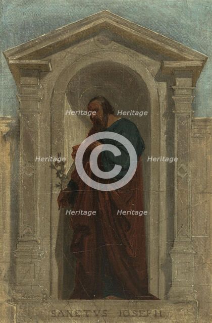 Sketch for the Church of Notre-Dame-de-Bonne-Nouvelle: Saint Joseph, c1840. Creator: Auguste Hesse.
