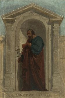 Sketch for the Church of Notre-Dame-de-Bonne-Nouvelle: Saint Joseph, c1840. Creator: Auguste Hesse