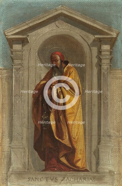 Sketch for the Church of Notre-Dame-de-Bonne-Nouvelle: Saint Zaccharie, c1840. Creator: Auguste Hesse.