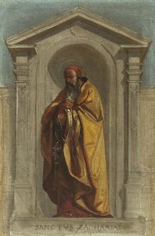 Sketch for the Church of Notre-Dame-de-Bonne-Nouvelle: Saint Zaccharie, c1840. Creator: Auguste Hesse