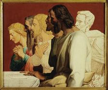 Sketch for the church of Notre-Dame-de-Lorette: Apostles at the Last Supper (facing left), c.1836. Creator: Alphonse-Henri Perin