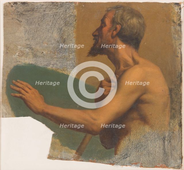 Sketch for the church of Notre-Dame-de-Lorette: blind man extending left arm, c.1836.  Creator: Alphonse-Henri Perin.