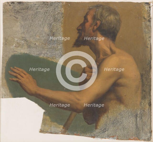 Sketch for the church of Notre-Dame-de-Lorette: blind man extending left arm, c.1836.  Creator: Alphonse-Henri Perin.