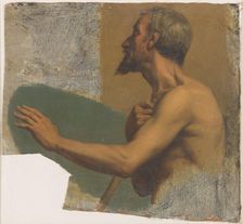 Sketch for the church of Notre-Dame-de-Lorette: blind man extending left arm, c.1836. Creator: Alphonse-Henri Perin