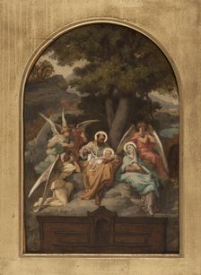 Sketch for the Church of Notre-Dame-des-Champs: The Rest of the Holy Family, 1880. Creator: Felix Giacomotti