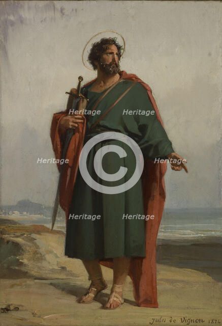 Sketch for the church of Courbevoie : Saint Paul, 1874.  Creator: Jules de Vignon.