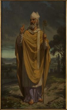 Sketch for the church of Dugny (Seine-Saint-Denis): Saint Denis, c.1872. Creator: Jean Louis Victor Viger