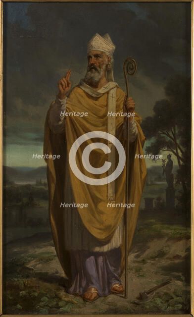 Sketch for the church of Dugny (Seine-Saint-Denis): Saint Denis, c.1872.  Creator: Jean Louis Victor Viger.