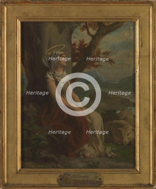 Sketch for the church of Rosny-sous-Bois (Seine-Saint-Denis): Saint Genevieve..., c.1875. Creator: Edouard Vimont.