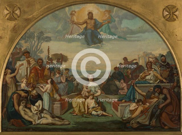 Sketch for the Church of St. Elisabeth: Religion, the Beatitudes, c.1847. Creator: German von Bohn.