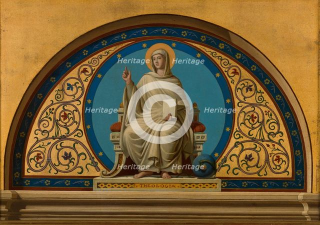 Sketch for the church of Saint-Ambroise : Theology, (Theologia), c.1866.  Creator: Joseph-Frédéric-Charles Soulacroix.