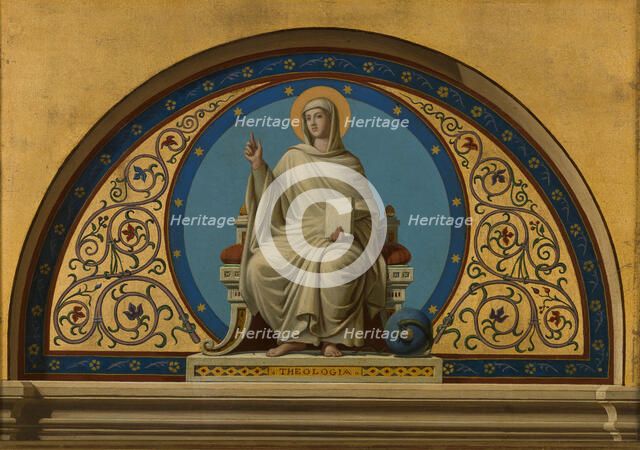 Sketch for the church of Saint-Ambroise : Theology, (Theologia), c.1866.  Creator: Joseph-Frédéric-Charles Soulacroix.